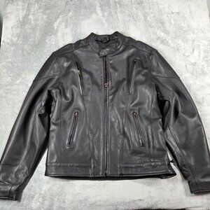 Redline Leather Jacket Mens 4XL Black Touring Side Lace Motorcycle Vented